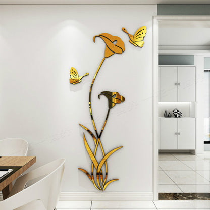 Lily Crystal Acrylic 3D Wall Stickers for Living Room, Bedroom, Entrance, Dining Room, and TV Background Wall Decor