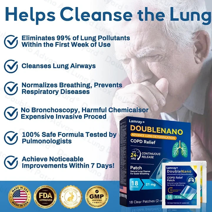 FDA Approved|Lamray® Double Nano Copd Relief Patch ( Cough, Wheezing, Shortness Of Breath, Sputum, Stuffy Nose, Bronchitis, Bronchitis, Allergy Symptoms, Lung Discomfort🫁)