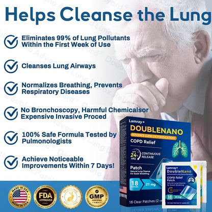 FDA Approved|Lamray® Double Nano Copd Relief Patch ( Cough, Wheezing, Shortness Of Breath, Sputum, Stuffy Nose, Bronchitis, Bronchitis, Allergy Symptoms, Lung Discomfort🫁)