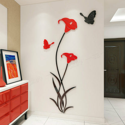 Lily Crystal Acrylic 3D Wall Stickers for Living Room, Bedroom, Entrance, Dining Room, and TV Background Wall Decor