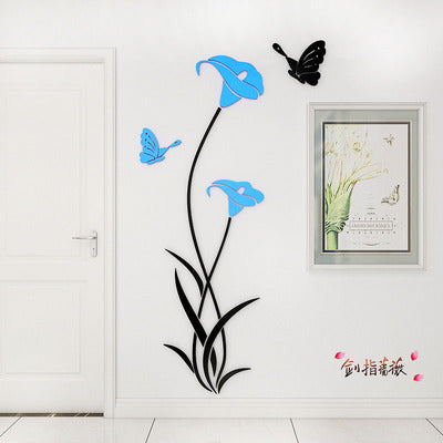 Lily Crystal Acrylic 3D Wall Stickers for Living Room, Bedroom, Entrance, Dining Room, and TV Background Wall Decor