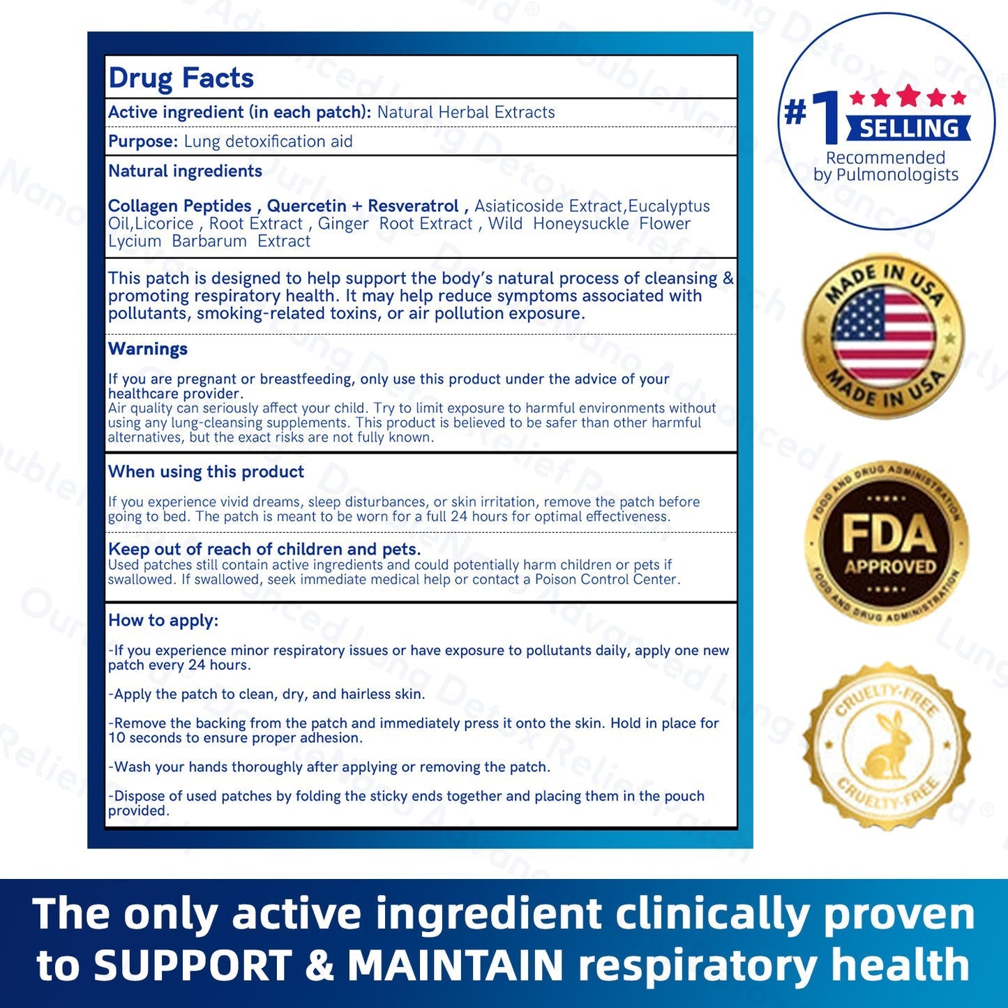 FDA Approved|Lamray® Double Nano Copd Relief Patch ( Cough, Wheezing, Shortness Of Breath, Sputum, Stuffy Nose, Bronchitis, Bronchitis, Allergy Symptoms, Lung Discomfort🫁)